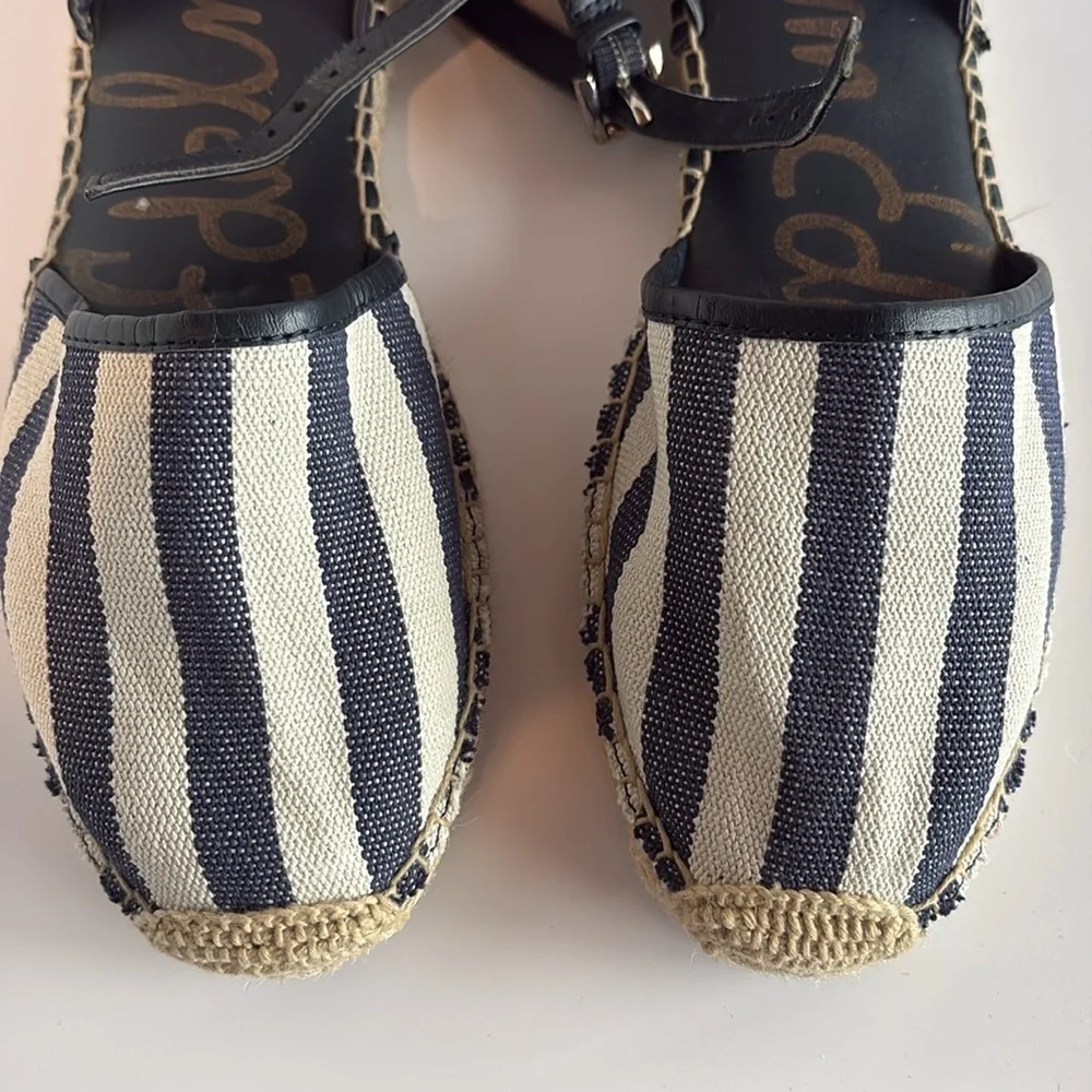 Sam Edelman Vivian Stripe Espadrilles Navy Size 8.5